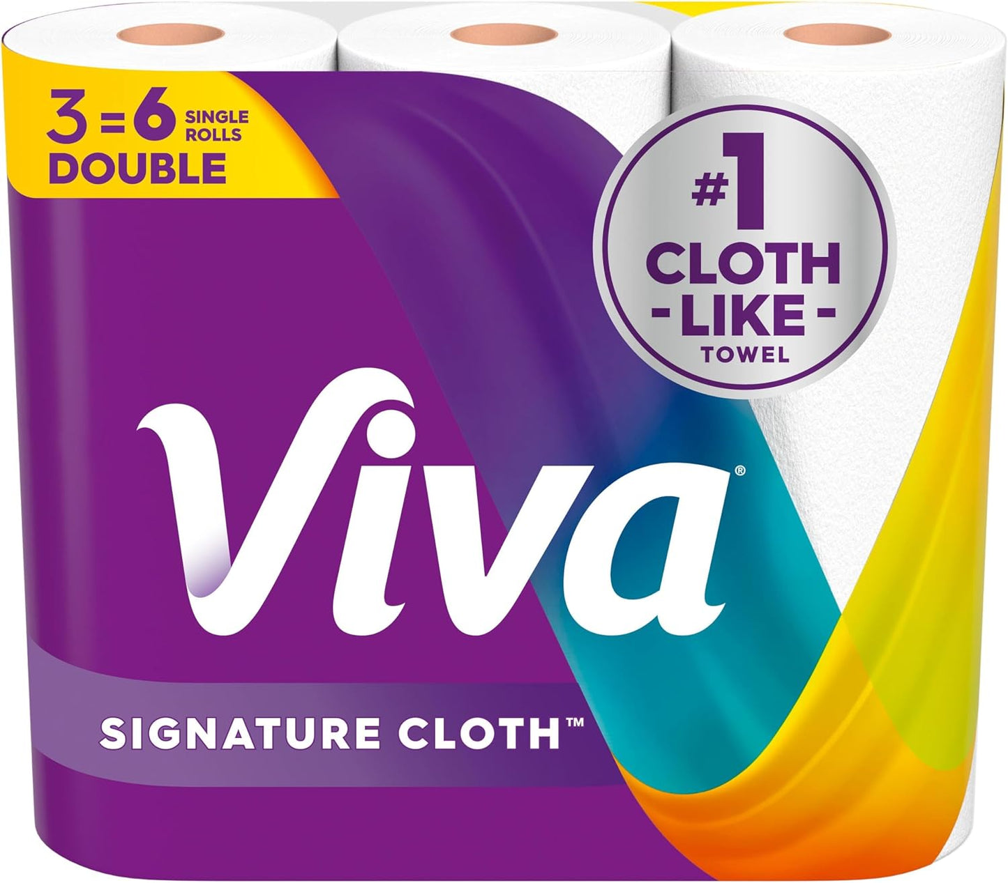 Viva Signature Cloth Paper Towels, Choose-A-Sheet Size, 3 Double Rolls, 86 Sheets per Roll (Packaging May Vary)