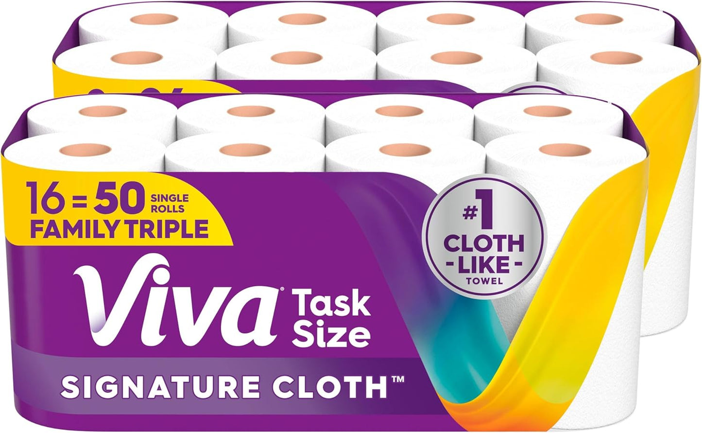 Viva Signature Cloth Paper Towels, Task Size, 16 Family Triple Rolls, 141 Sheets per Roll (Packaging May Vary)