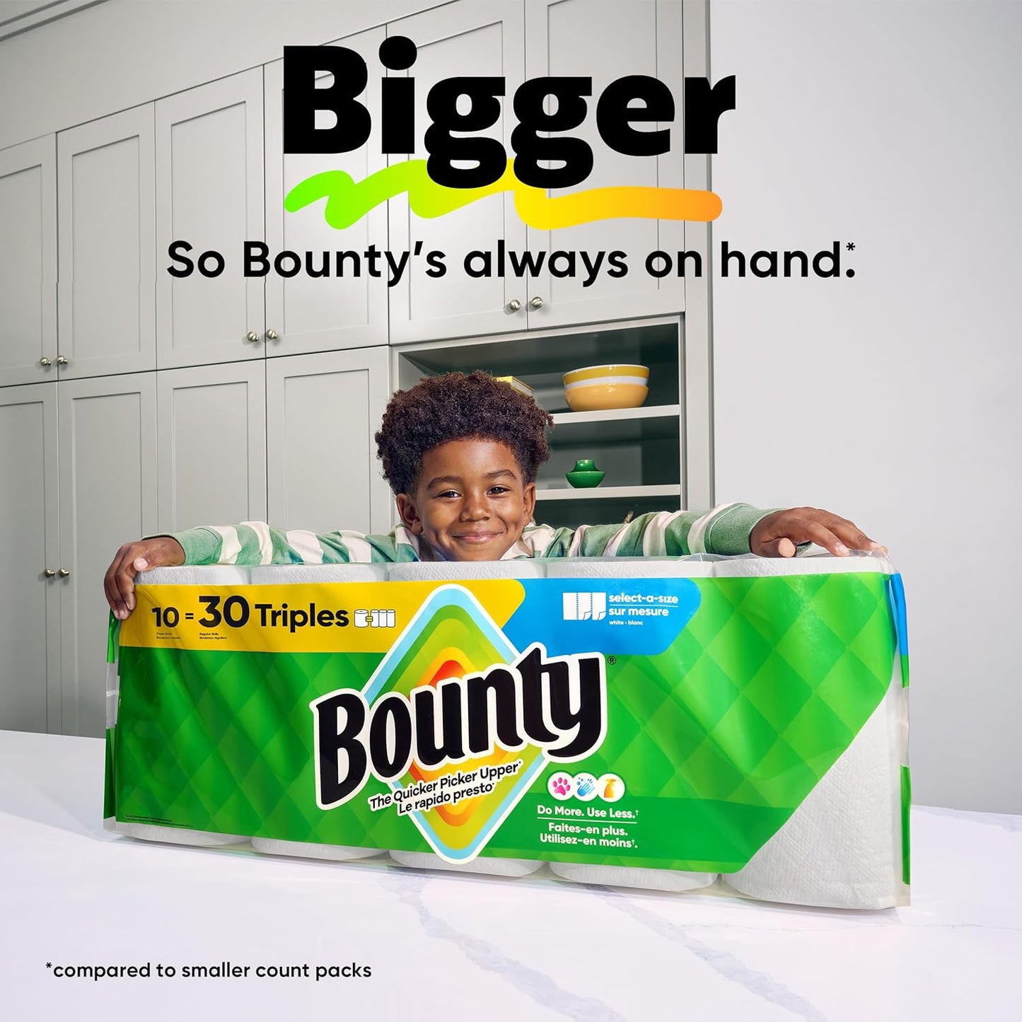 Bounty Select-A-Size Paper Towels, Prints, 2 Triple Rolls = 6 Regular Rolls