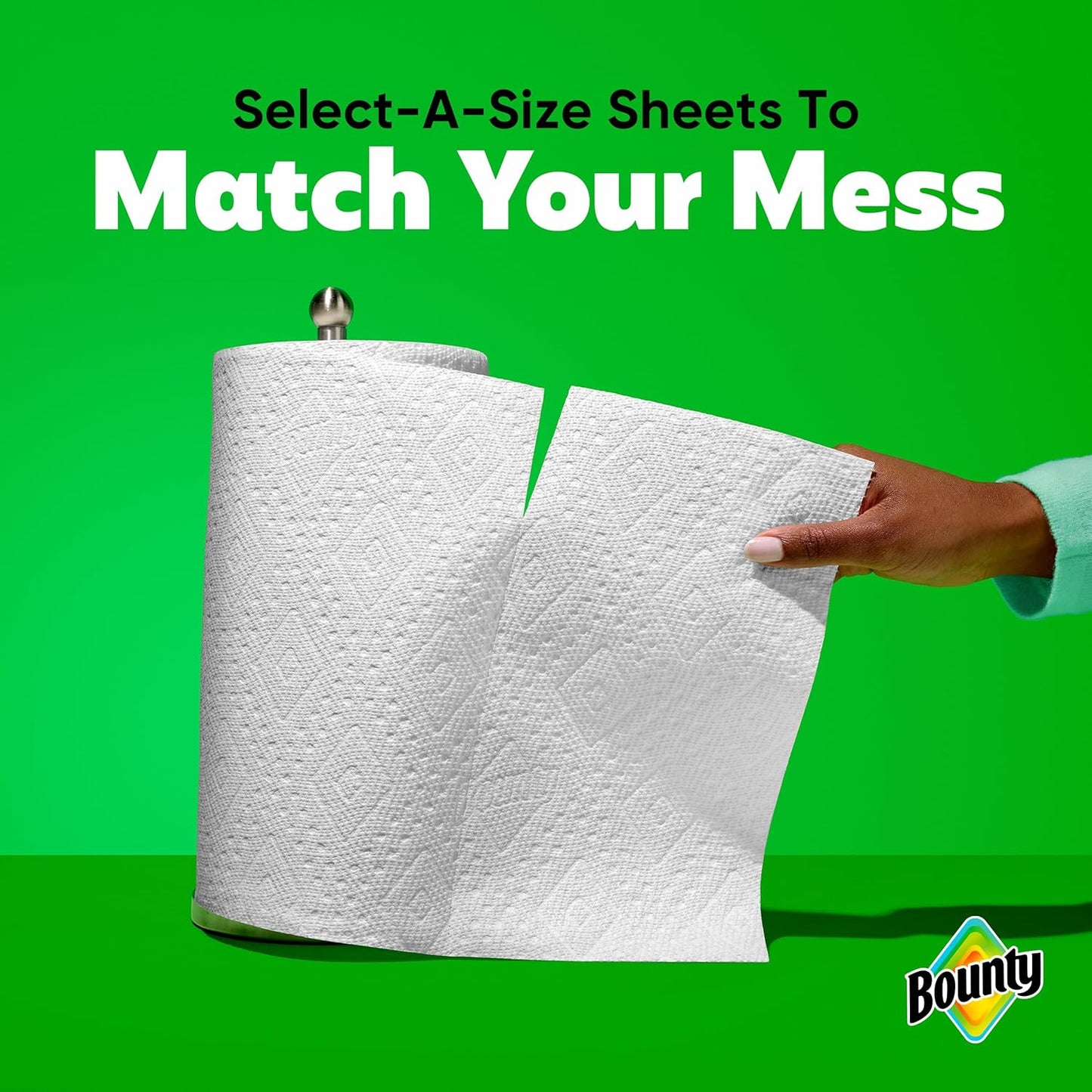 Bounty Select-A-Size Paper Towels, White, 2 Mega Rolls = 8 Regular Rolls